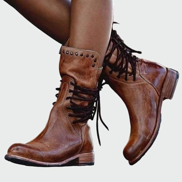 Milica - Kožne čizme na vezanje