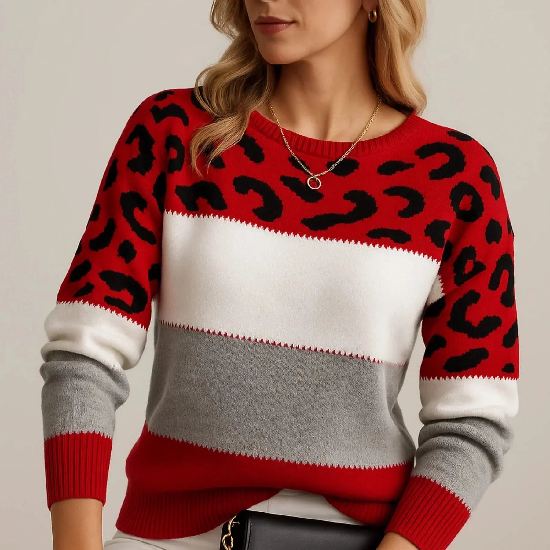 VELORA LEOPARD LUXE PULOVER