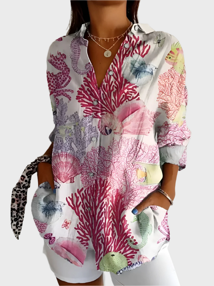 Camisa inteligente com padrão floral