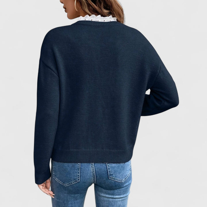 Sreća - Bluza s čipkom i V-izrezom za elegantnu udobnost