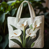 Bijela torba Calla Lily s podstavom