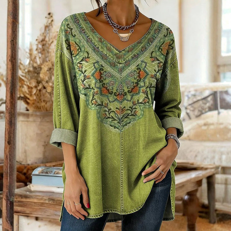 FLORA KLASIČNA DENIM BLUZA