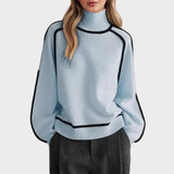 Kraljevski - Elegantni jednobojni pulover s visokim ovratnikom
