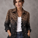 Valentina | Ombre sako s leopard uzorkom i volanima