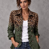 Ludovica | Blazer s leopard uzorkom u ombre stilu s volanima