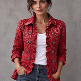 Gaia | Boho jakna s paisley uzorkom i volanima