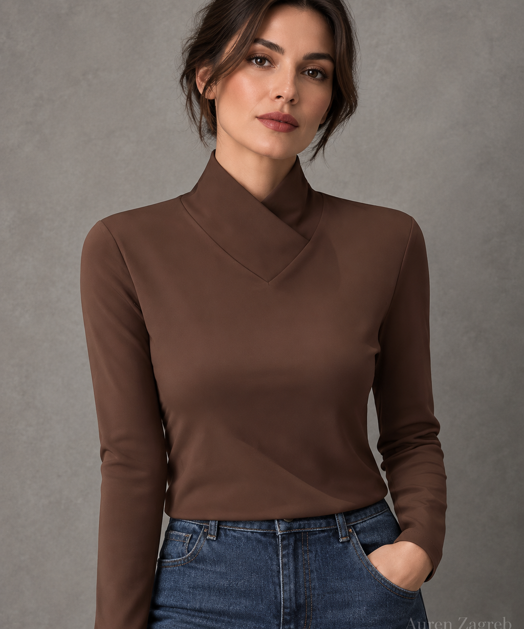 Dimitra - Elegantan Džemper s Visokim Ovratnikom