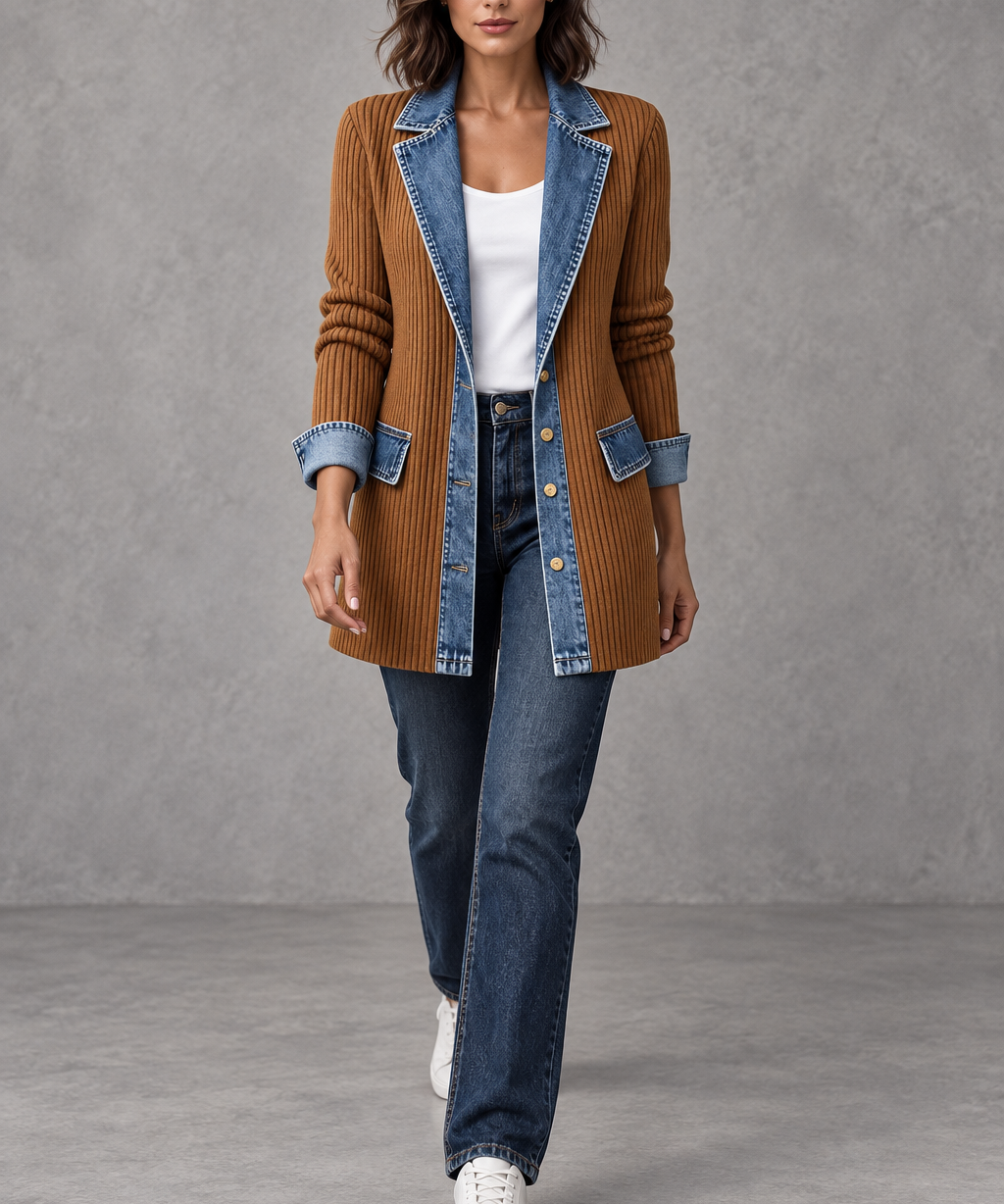 CASUAL DENIM TRIM JAKNA