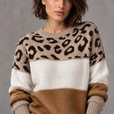 Phaedra - Pulover s leopard uzorkom i mekom teksturom