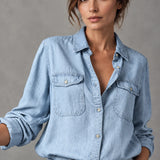 CELESTE GUMBASTI DENIM TOP