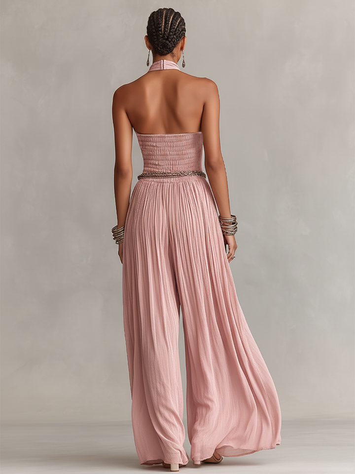 Tuta Plisata Elegante Atemporale con Collo Halter